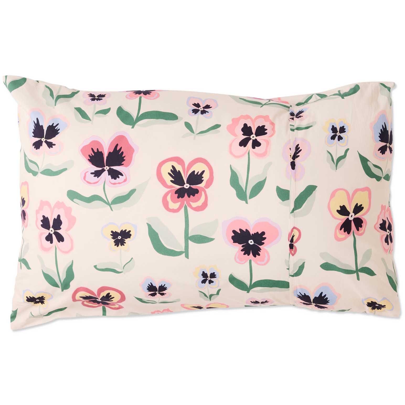 Kip&Co Pretty Pansy Organic Cotton Pillowcases 2P Std Set